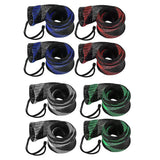 8Pcs Fishing Rod Sleeve Sock Scalable Braided Mesh with Lanyard