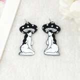 8Pcs Goth Mushroom Charms Bikini Girl Swimsuit Cartoon Figure Jewelry Findings