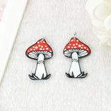 8Pcs Goth Mushroom Charms Bikini Girl Swimsuit Cartoon Figure Jewelry Findings