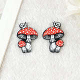 8Pcs Goth Mushroom Charms Bikini Girl Swimsuit Cartoon Figure Jewelry Findings