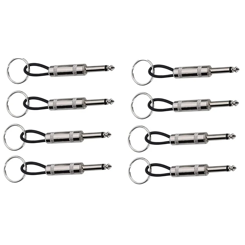 8Pcs Guitar Plug Keyring 6.35mm Audio Plug Key Holder 12Cm/4.7Inch