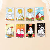8Pcs Halloween Ghost Tarot Card Charms Acrylic Pendant DIY Making