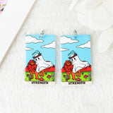 8Pcs Halloween Ghost Tarot Card Charms Acrylic Pendant DIY Making