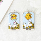 8Pcs Halloween Ghost Tarot Card Charms Acrylic Pendant DIY Making