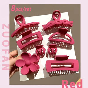 8Pcs Acrylic Hair Claws Barrette Hair Clips Headwear Accessories
