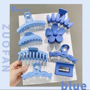 8Pcs Acrylic Hair Claws Barrette Hair Clips Headwear Accessories
