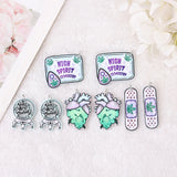 8Pcs Leaf Charms Acrylic Print Band Aid Jewelry Find