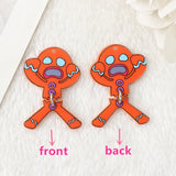 8Pcs Christmas Bells Charms Acrylic Gingerbread Man Santa Claus Pendant
