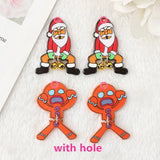 8Pcs Christmas Bells Charms Acrylic Gingerbread Man Santa Claus Pendant