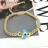 8Pcs Evil Eye Lampwork Glass Bracelet Bohemia Plated Beaded Adjustable Braided