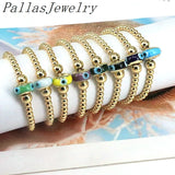8Pcs Evil Eye Lampwork Glass Bracelet Bohemia Plated Beaded Adjustable Braided