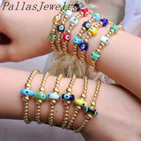8Pcs Evil Eye Lampwork Glass Bracelet Bohemia Plated Beaded Adjustable Braided
