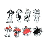8Pcs Magic Mushroom Charms Acrylic Body Jewelry Findings DIY Accessories
