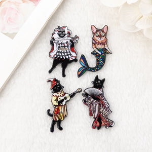 8Pcs Mermaid Cat Charms for DIY Jewelry Making