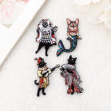 8Pcs Mermaid Cat Charms for DIY Jewelry Making