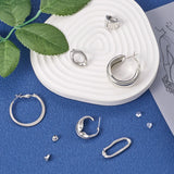8Pcs Mixed Shape Alloy Hoop Earrings with 2Pcs Stud Earrings for Women Silver