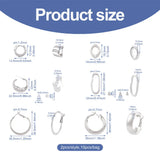 8Pcs Mixed Shape Alloy Hoop Earrings with 2Pcs Stud Earrings for Women Silver