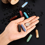8Pcs Mixed Stone Bullet Shape No Hole Undrilled For Pendant Making