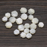 8Pcs Natural Mother Of Pearl Carved-flowered Shell Beads For DIY Jewelry