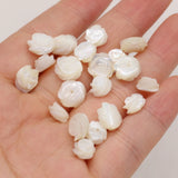 8Pcs Natural Mother Of Pearl Carved-flowered Shell Beads For DIY Jewelry