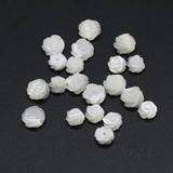 8Pcs Natural Mother Of Pearl Carved-flowered Shell Beads For DIY Jewelry