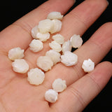 8Pcs Natural Mother Of Pearl Carved-flowered Shell Beads For DIY Jewelry