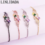 8Pcs Rainbow Colorful Crystal Zirconia Bracelets CZ Micro Pave Jewelry