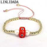 Colorful Lucky Eye Copper Bracelet with 18k Beads