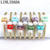 Colorful Lucky Eye Copper Bracelet with 18k Beads