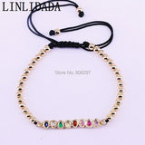 8Pcs Women Bracelet Rainbow CZ Macrame Charm Jewelry Gift