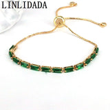 Colorful CZ Baguette Tennis Bracelet Women Gift