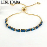 Colorful CZ Baguette Tennis Bracelet Women Gift