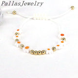 8Pcs Lampwork Flower Charms Bracelet String Rope Braided Bracelets