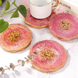 8Pcs Resin Coaster Heart & Round Silicone Mold, Diamond Edge Coaster Stand Mold