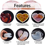 8Pcs Resin Coaster Heart & Round Silicone Mold, Diamond Edge Coaster Stand Mold