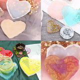 8Pcs Resin Coaster and Round Silicone Mold Set with Diamond Edge Stand Mold