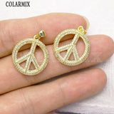 Zircon Peace Sign Pendant Jewelry for Women
