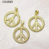 Zircon Peace Sign Pendant Jewelry for Women
