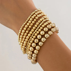 8Pcs Boho CCB Ball Chain Bracelets for Women Hand Friends Jewelry
