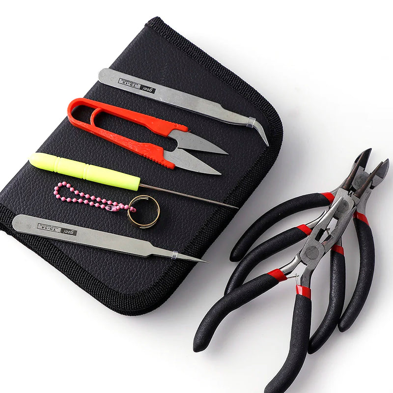 8Pcs Jewelry Making Pliers Set Round Nose Cutter Scissor Beading Tweezers