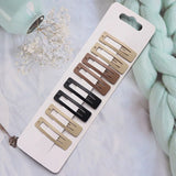 8Pcs Coffee Geometric Stars Snap Hair Clips Girls Women Hair Accessories