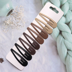8Pcs Coffee Geometric Stars Snap Hair Clips Girls Women Hair Accessories