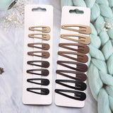 8Pcs Coffee Geometric Stars Snap Hair Clips Girls Women Hair Accessories