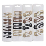 8Pcs Coffee Geometric Stars Snap Hair Clips Girls Women Hair Accessories