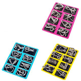 8Pcs Metal Montessori Puzzle Wire IQ Mind Brain Teaser Puzzles