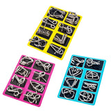 8Pcs Metal Montessori Puzzle Wire IQ Mind Brain Teaser Puzzles