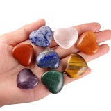8Pcs Heart Shaped Worry Stone Set Healing Crystal Chakra Balancing Yoga