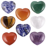 8Pcs Heart Shaped Worry Stone Set Healing Crystal Chakra Balancing Yoga