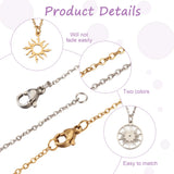 8Pcs Hollow Sun Charms Pendants with Chains for Jewelry Making