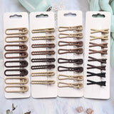 8Pcs/Set Vintage Frosted Hairpins Alloy Hair Clips Female Accessories